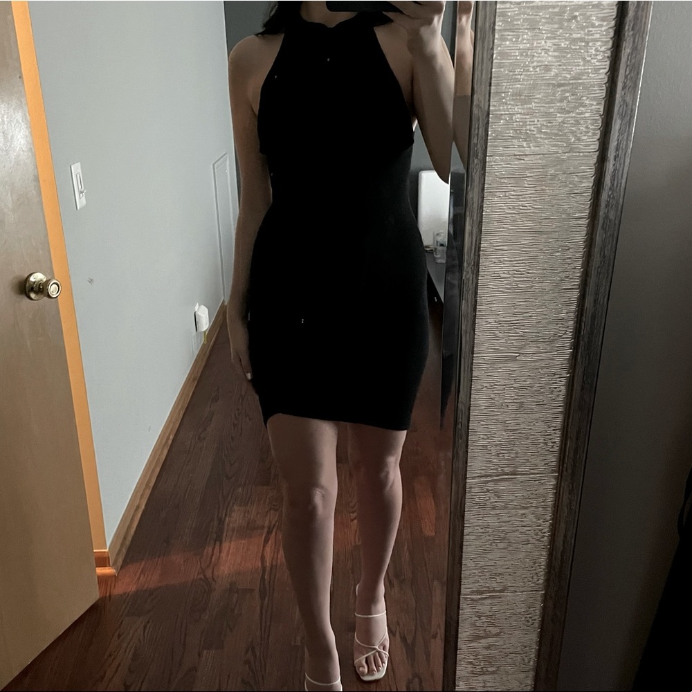 Lulus black ribbed knit bodycon dress